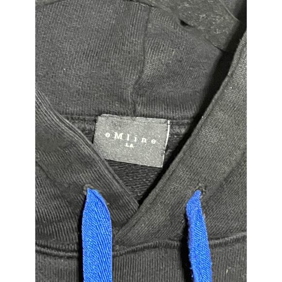 EMline LA Hoodie Black Size Small Imagines on front verbiage on arm and back - Picture 7 of 9